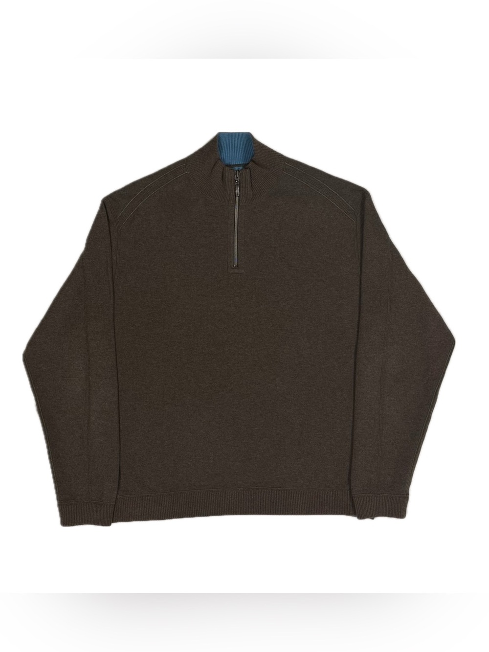 Tommy Bahama Reversible blue brown quarter zip sweatshirt pullover men XXL